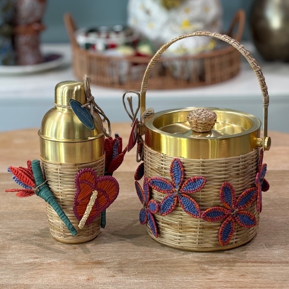 Anthropologie Abacaxi Ice Bucket and Cocktail Shaker, Set of 2, Sold Out Design - Picture 1 of 12